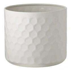 Bílý ocelový květináč House Nordic kulatý 24,5 cm do obývacího pokoje