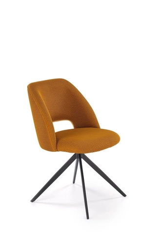 Kancelářská otočná židle Maeba Intesi hořčicová moderní čalouněná s černými nohami