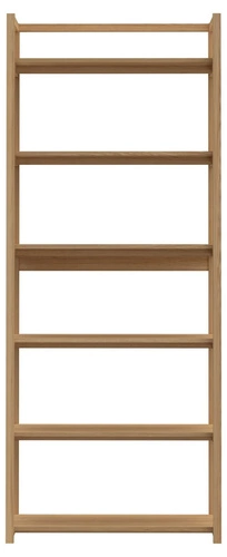 Dřevěná knihovna do obýváku Ludza, 6 polic, přírodní dub, skandinávský styl, Actona, 80 cm