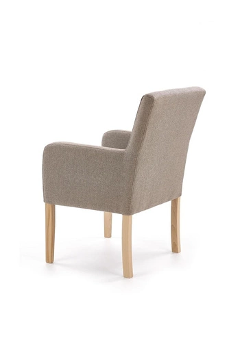 Čalouněná jídelní židle s područkami Filem béžová, skandinávský styl, bukové dřevo Intesi