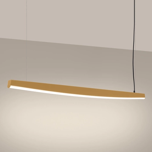 Moderní závěsné LED svítidlo JORUN 150 zlaté s nastavitelnou výškou do obýváku a nad stůl