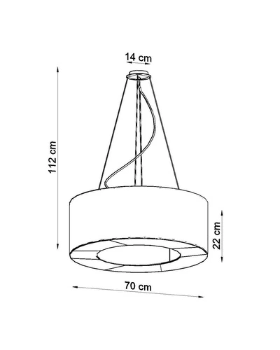 Moderní černý lustr Saturno 70 s nastavitelnou výškou do obýváku, kuchyně, jídelny nebo ložnice