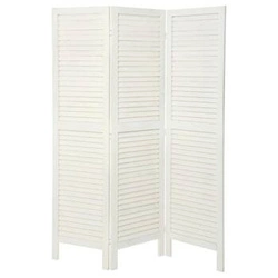 Dřevěný bílý paraván Camila 3dílný retro do ložnice Atmosphera
