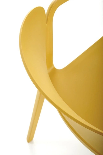 Jídelní a zahradní židle Nadine z plastu, hořčicová, moderní, stohovatelná