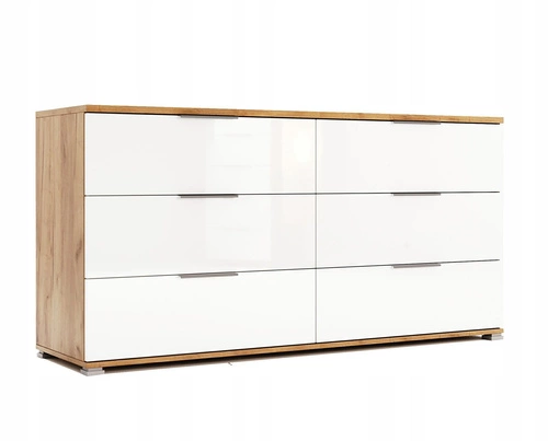 Komoda Tissa 160 cm bílý lesk moderní se zásuvkami do obýváku a ložnice Intesi