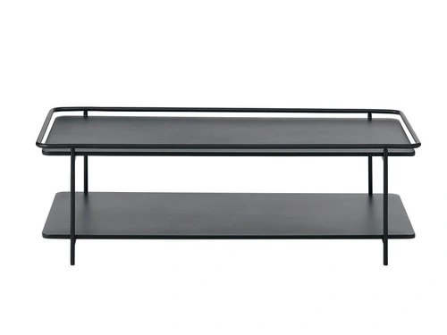 Konferenční stolek Yuba do obývacího pokoje moderní kovový černý 110x55 cm