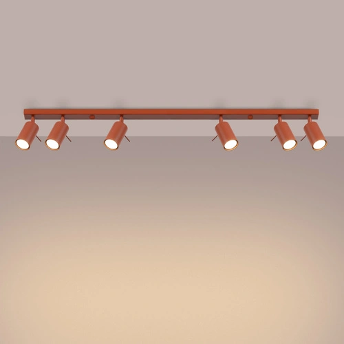 Stropní svítidlo moderní RING 6L červené otočné do obývacího pokoje a ložnice SOLLUX