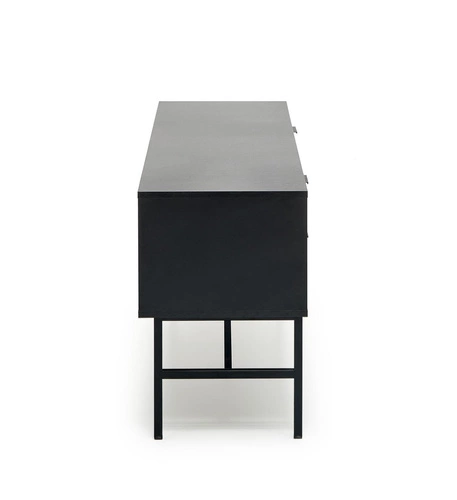 TV stolek Nihala 150 cm loftový černý dřevěný dub artisan se zásuvkami do obýváku