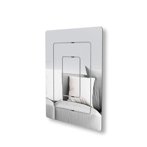 Obdélníkové bezrámové zrcadlo Echo Umbra moderní do koupelny a předsíně 64x54 cm