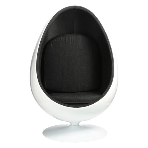 Otočná designová křesla Ovalia Chair bílo-černá látková do moderního obýváku inspirovaná