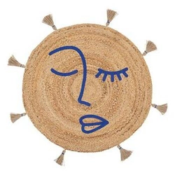 Kulatý jutový koberec boho Soleya 78 cm s bambulkami do ložnice a dětského pokoje Atmosphera