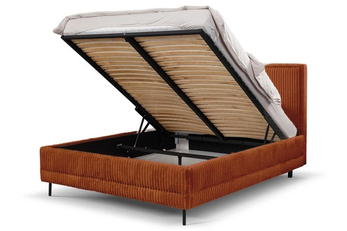 Čalouněná postel Foggy 160x200 s úložným prostorem terakota moderní do ložnice