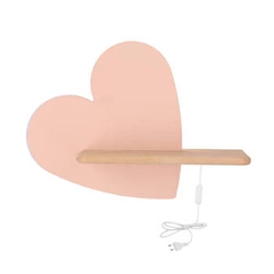 Nástěnná lampa Srdcová lampa 5W LED 4000K iq kids s drátem růžová