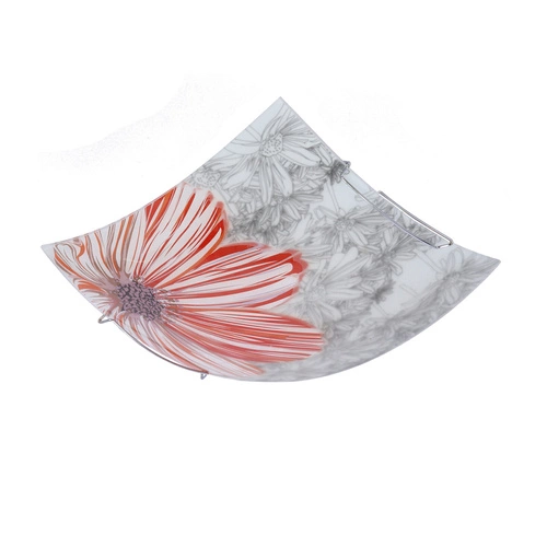 Stropní svítidlo Spring čtvercové červené 30x30 skleněné moderní do obýváku CANDELLUX