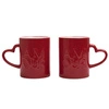 Sada 2 keramických hrnků Amour Intesi 300 ml červená na kávu a čaj jako dárek