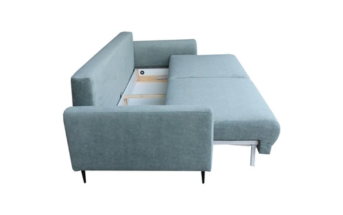 Rozkládací pohovka Ferrero 3místná skandinávská s funkcí spaní do obýváku modrá