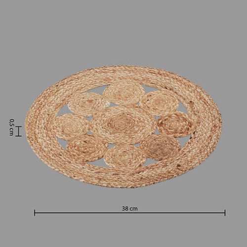 Kulatá jutová prostírka na stůl 38 cm boho přírodní do kuchyně