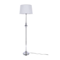 Gillenia stojací lampa glamour stříbrná s textilním stínidlem do obýváku a ložnice CANDELLUX LIGHTING