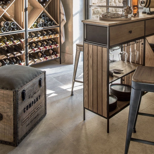 Hnědý čtvercový taburet se schovkou Colonial Atmosphera do obýváku a předsíně 49 cm