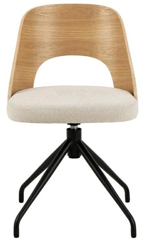 Otočená čalouněná židle Lucy skandinávská béžová dubová jídelní moderní Actona