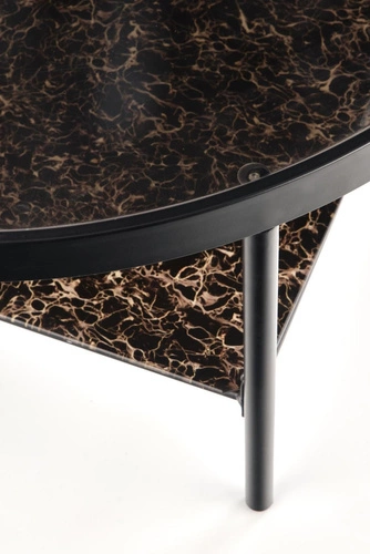 Kulatý konferenční stolek Vivaldi 80 cm kouřové sklo industriální do obýváku Intesi