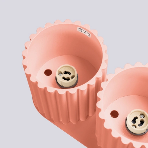 Moderní stropní svítidlo AURA 2 růžové kulaté do obýváku a kuchyně hliník