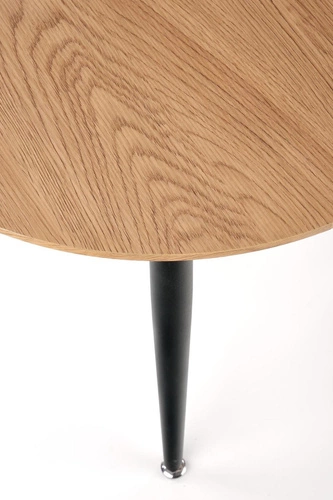 Sada 2 kulatých konferenčních stolků Hawardia dub a černá loftová do obýváku 2v1 Intesi