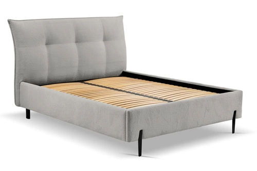Čalouněná postel do ložnice Biscuit 140x200 šedá s úložným prostorem skandinávský styl