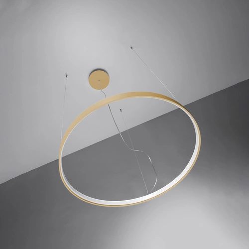 Moderní LED lustr RIO 55 zlatý do obýváku a jídelny, rozptýlené světlo, 55 cm