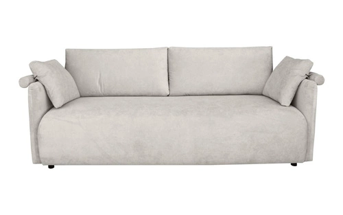 Rozkládací pohovka s funkcí spaní Mondel světle šedý manšestr 3místná s úložným prostorem do obýváku