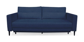 Rozkládací pohovka Lara pro 3 osoby s úložným prostorem a funkcí spaní modrá do obýváku