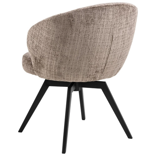 Čalouněná jídelní židle s područkami Actona Darlene hnědá na kovových nohách