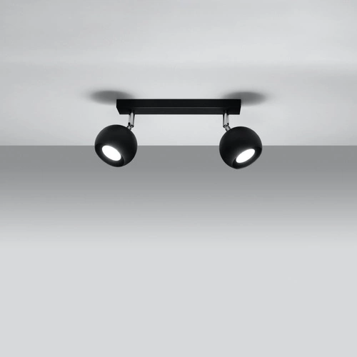 Stropní LED svítidlo OCULARE 2 černé moderní do obýváku, kuchyně nebo ložnice 30 cm