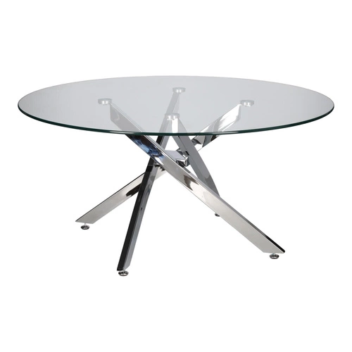 Konferenční stolek Amber 90 cm kulatý skleněný chrom moderní glamour do obýváku Intesi