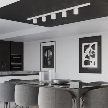 Stropní svítidlo, 5 bodů, 3fázový kolejnicový systém, ORBIS bílá