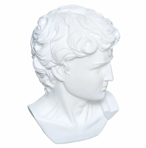 Dekorační soška hlava Davida Atmosphera bílá moderní do obýváku nebo jako dárek 25 cm
