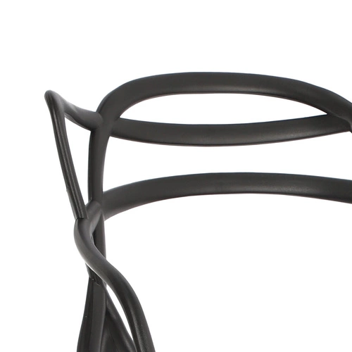 Barová židle Lexi černá moderní s opěrkou z plastu stohovatelná do kuchyně a k ostrůvku 75 cm