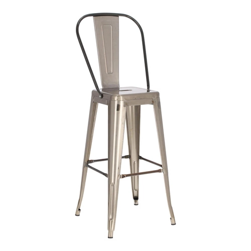 barová židle Paris Back 75cm. metalik