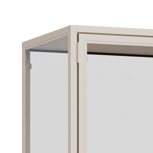 Vitrína Seaford šedá kovová loftová do obýváku na alkohol 77 cm