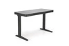 Moderní výškově nastavitelné skleněné psací stůl Alembe Intesi černý s USB portem