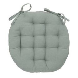 Bavlněný kulatý sedák na židli Anjali 38 cm zelený do jídelny Atmosphera