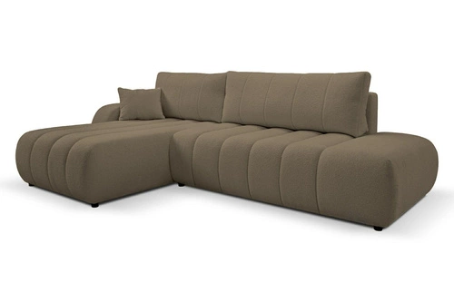 Rohová rozkládací pohovka Hobro levá šedo-hnědá do obýváku moderní Intesi