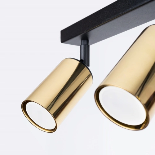 Stropní svítidlo WINX 2 černé zlaté moderní ocelové do obýváku a ložnice SOLLUX