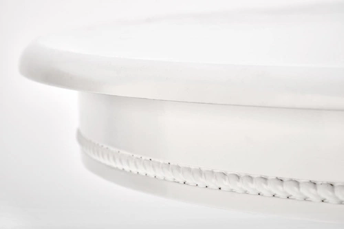 Rozkládací kulatý jídelní stůl Bator bílý lesk pro 4–6 osob ve stylu Ludvíka Intesi