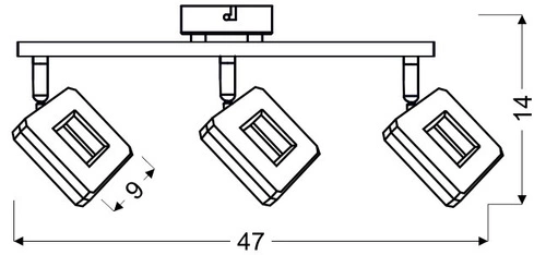 LED stropní svítidlo Cynthia chrom moderní nastavitelná do obývacího pokoje a ložnice 3bodová