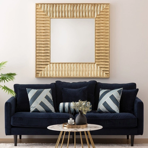 Moderní třímístná sametová pohovka Candice v tmavě modré barvě, hydrofobní, do obývacího pokoje Atmosphera