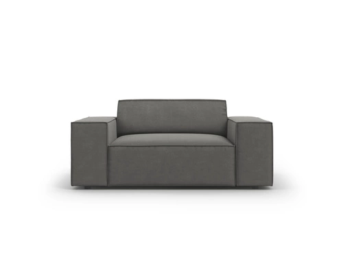 Relaxační křeslo Jodie sametové šedé moderní do obýváku s područkami BESO LUX