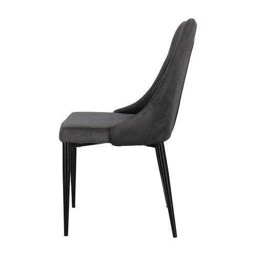 Jídelní židle Magnat čalouněná šedý samet glamour na černých kovových nohách Intesi