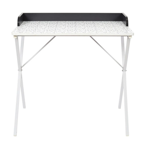 Psací stůl Brice moderní bílý s terrazzo na práci a studium 84 cm Intesi