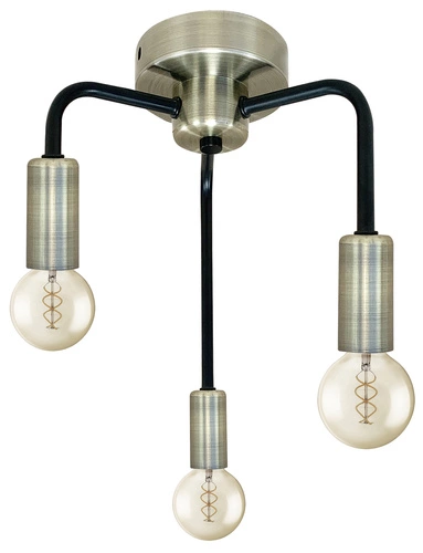 Saga patina+matná černá 3x40W stropní svítidlo E14